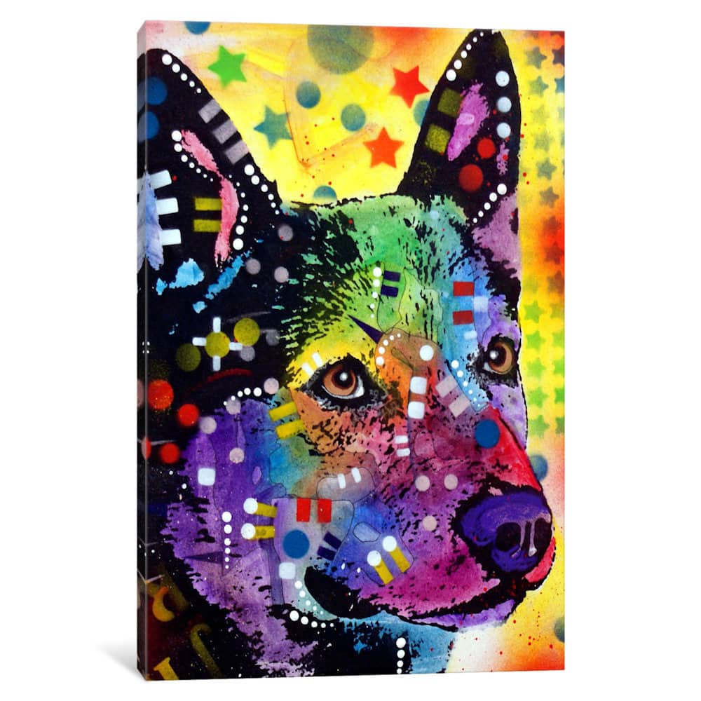 iCanvas Aus Cattle Dog by Dean Russo Canvas Print
