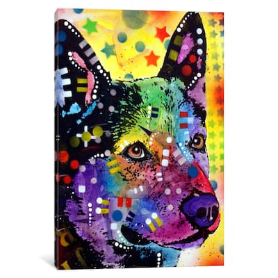 iCanvas Aus Cattle Dog by Dean Russo Canvas Print