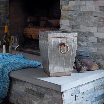 Household Essentials Galvanized Metal Square Accent Vase
