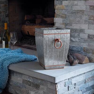 Household Essentials Galvanized Metal Square Accent Vase
