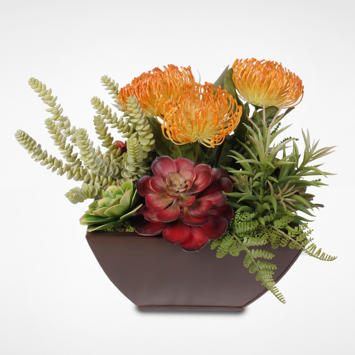 Tropical Artificial Succulent Arrangement in a Metal | eBay