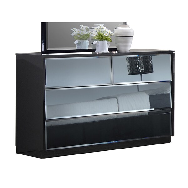 Somette Naples High Gloss Black 6 Drawer Dresser Free Somette Naples High Gloss Black 6 Drawer Dresser