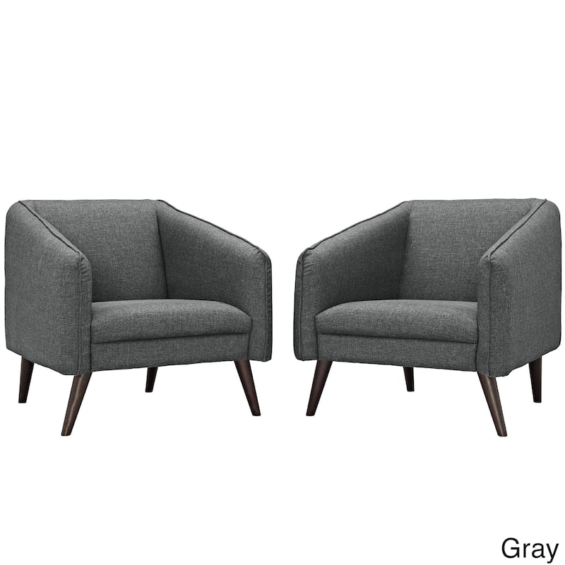 Slide Set of 2 Mid-Century Modern Armchairs - Gray