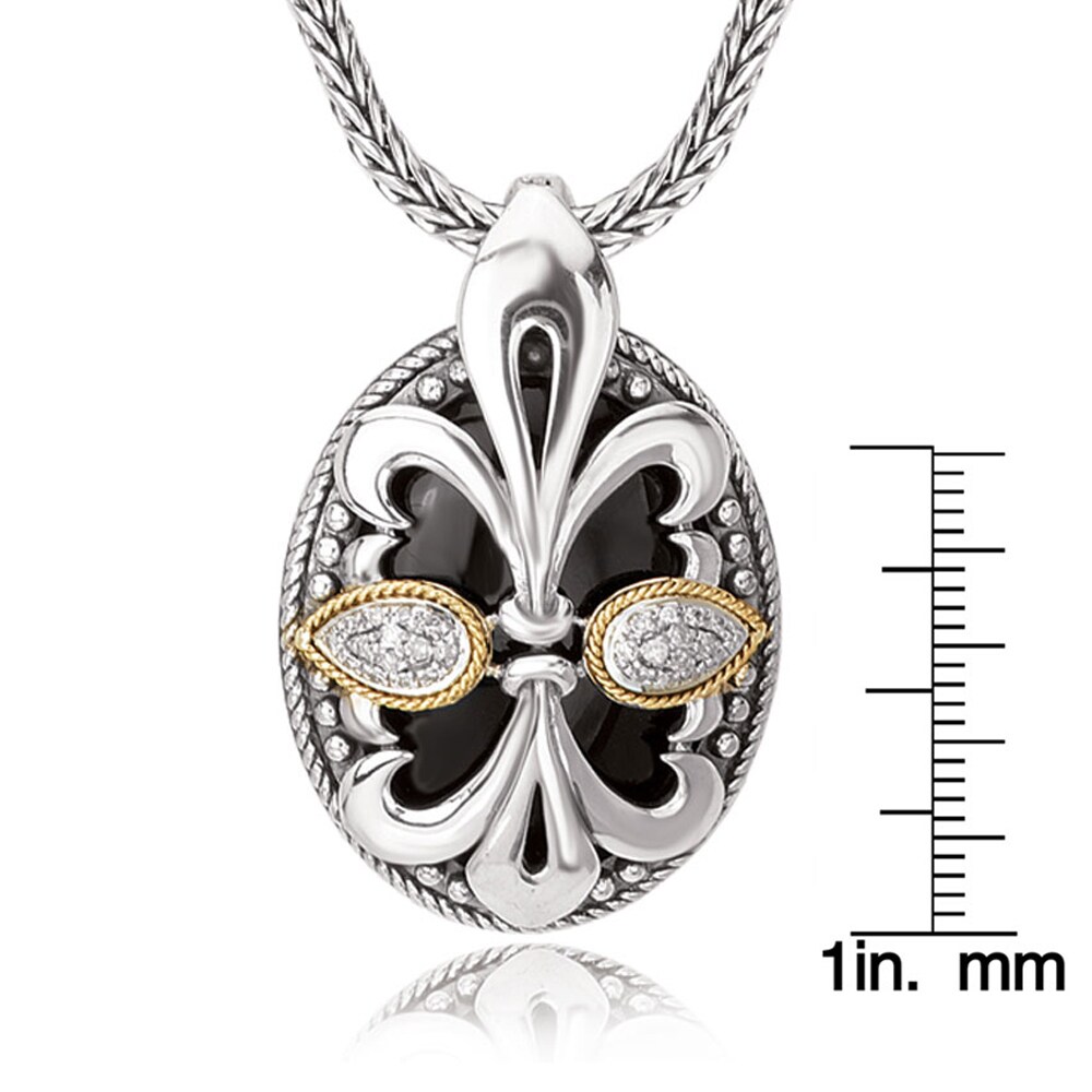 18k Yellow Gold over Sterling Silver Tanzanite Diamond Accent Pendant Necklace