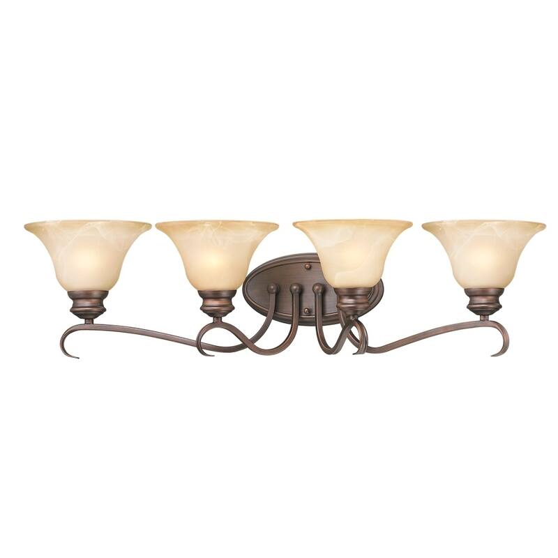 Golden Lighting Lancaster Rubbed Bronze Finish Steel 4-light Bathroom Vanity Fixture