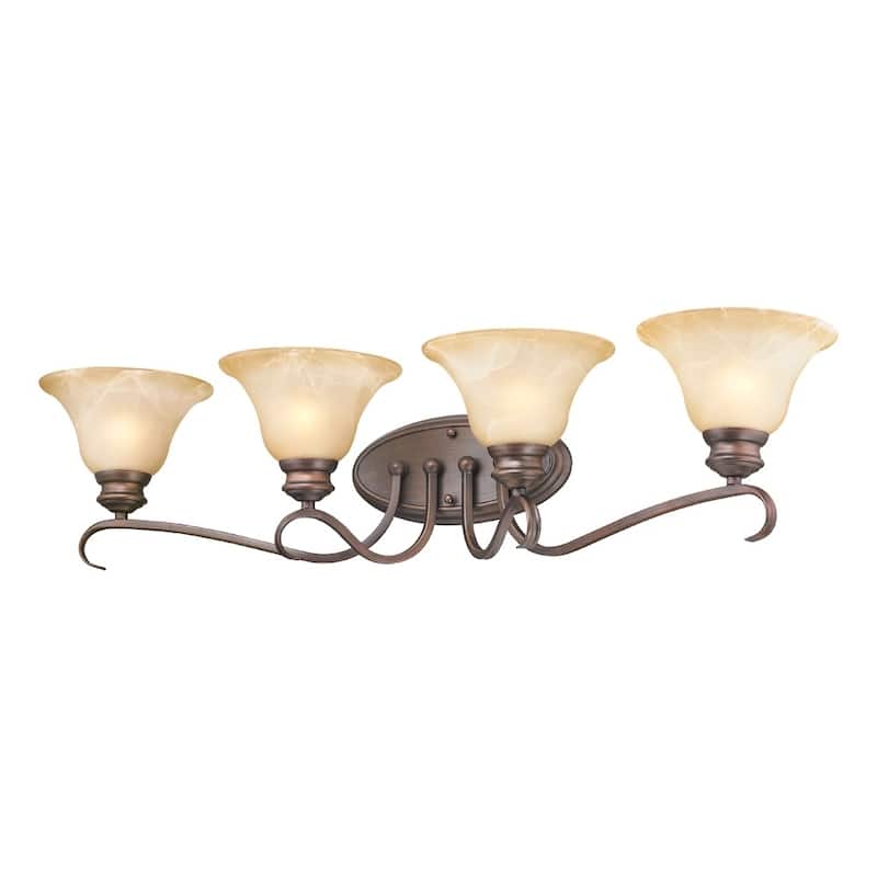 Golden Lighting Lancaster Rubbed Bronze Finish Steel 4-light Bathroom Vanity Fixture