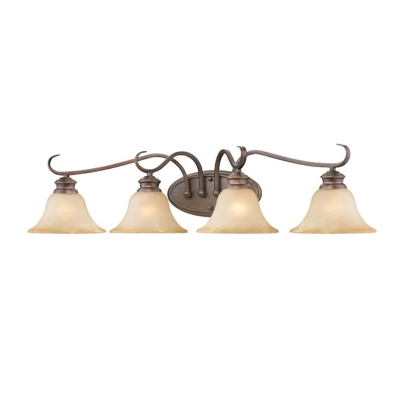Golden Lighting Lancaster Rubbed Bronze Finish Steel 4-light Bathroom Vanity Fixture