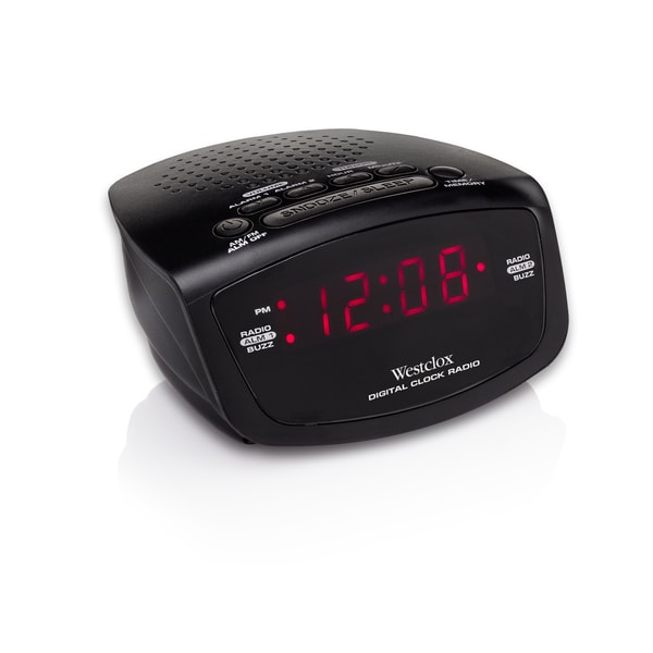 Westclox Black Plastic AM/FM Dual-alarm Clock Radio