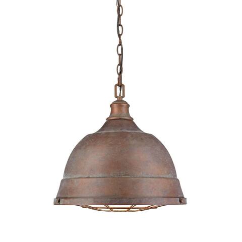 Golden Lighting Bartlett Copper Patina Steel 2-light Pendant - 16.5" W x 15.88" H