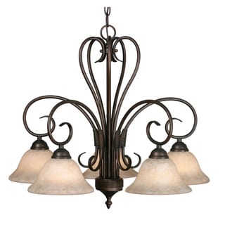 Golden Lighting's Homestead Bronze-finished Steel 5-light Nook Chandelier
