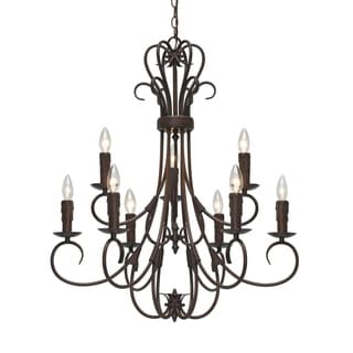 Copper Grove Nicosia 2-tier Steel 9-light Candelabra Chandelier