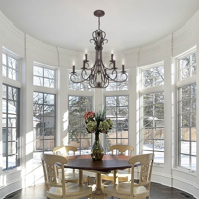 Copper Grove Nicosia 2-tier Steel 9-light Candelabra Chandelier