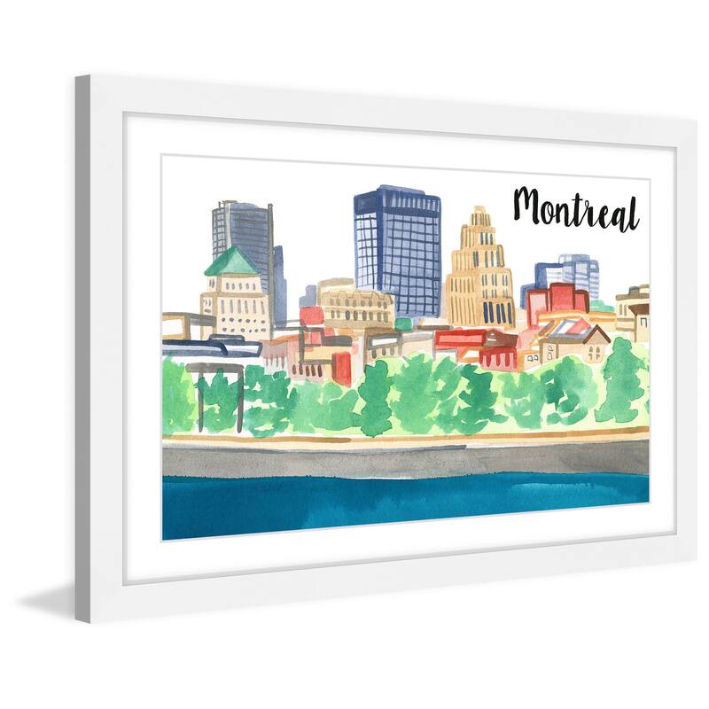 Marmont Hill - 'Old Montreal' by Molly Rosner Framed Painting Print - Multi-Color