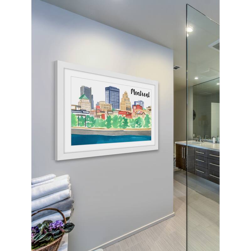 Marmont Hill - 'Old Montreal' by Molly Rosner Framed Painting Print - Multi-Color