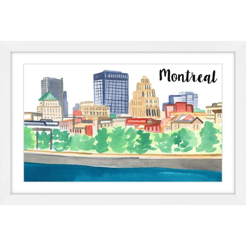 Marmont Hill - 'Old Montreal' by Molly Rosner Framed Painting Print - Multi-Color