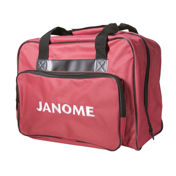 Janome Sewing Machine Tote Bag in Red with Embroidered Logo 9'6