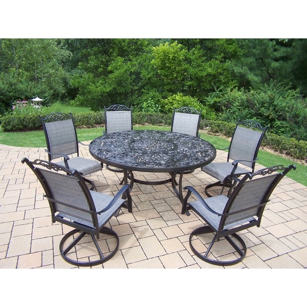 Shop Aluminum 7-Piece Outdoor Patio Dining Set with Swivel ...