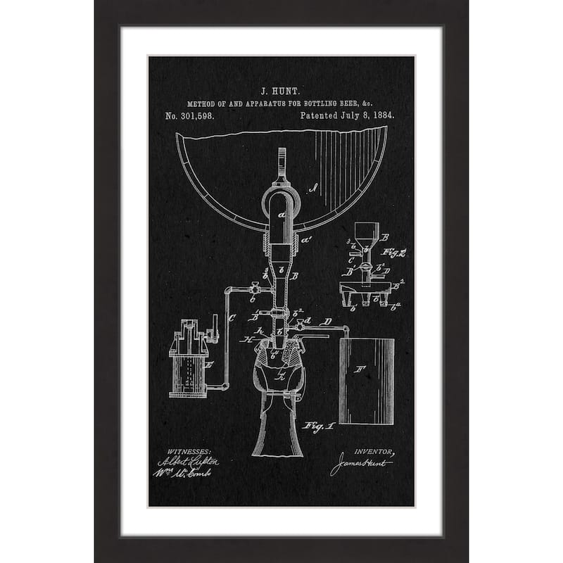 Marmont Hill - 'Bottling Beer 1884 Black Paper' by Steve King Framed ...