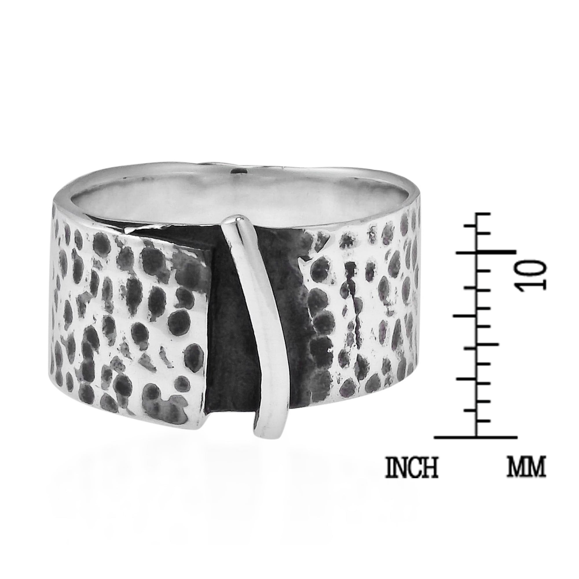 925 Sterling Silver Dark Texture Cross Ring Women Band Size 6 7 8 9 10
