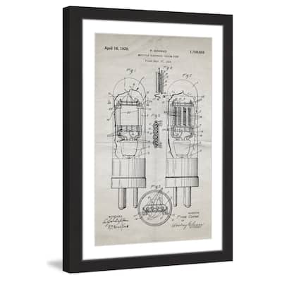 Marmont Hill - 'Vacuum Tube 1924 Old Paper' by Steve King Framed Painting Print - Multi-Color