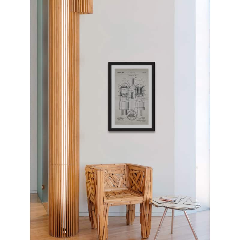 Marmont Hill - 'Vacuum Tube 1924 Old Paper' by Steve King Framed Painting Print - Multi-Color