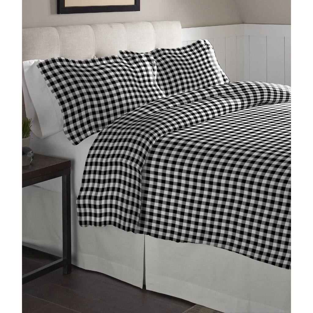 Pointehaven Milton Oversized Cotton Flannel Duvet Set