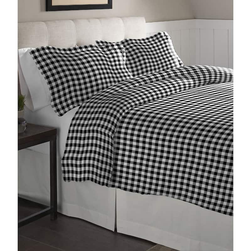 Pointehaven Milton Oversized Cotton Flannel Duvet Set