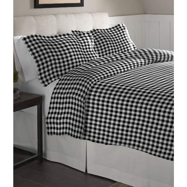 Pointehaven Milton Oversized Cotton Flannel Duvet Set 12776960