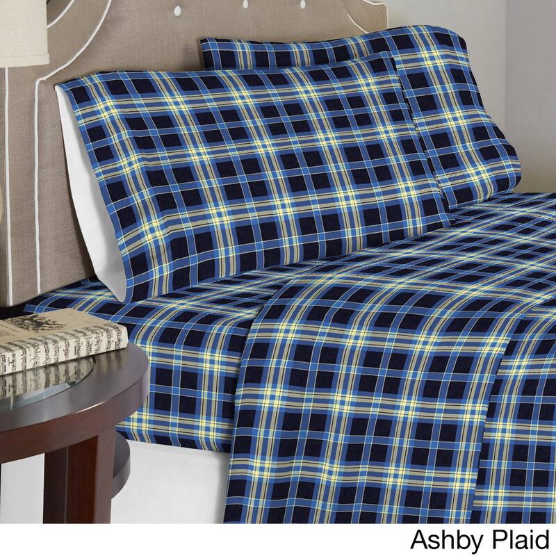 Pointehaven Printed or Solid Cotton Flannel Oversized Duvet Set