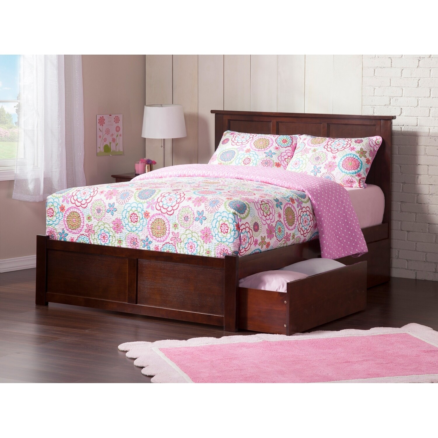 Shop Madison King Platform Bed With Flat Panel Foot Board And 2