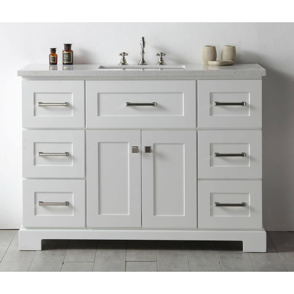 Legion Quartz Top White 48-inch Single Bathroom Vanity
