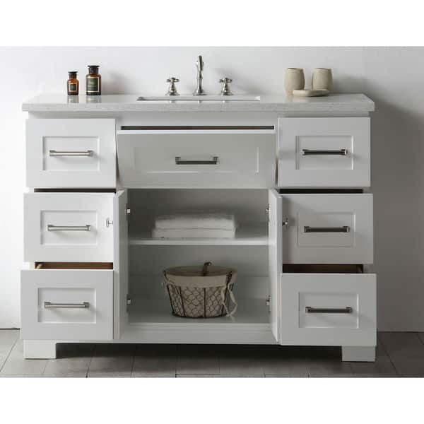 Shop Legion Quartz Top White 48 Inch Single Bathroom Vanity Overstock 12777136