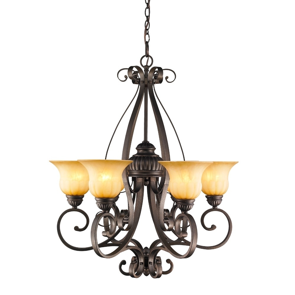 Golden Lighting's #7116-6 LC Mayfair 6-light Chandelier (Leather Crackle) - Chandeliers For Bedrooms by Overstock.com