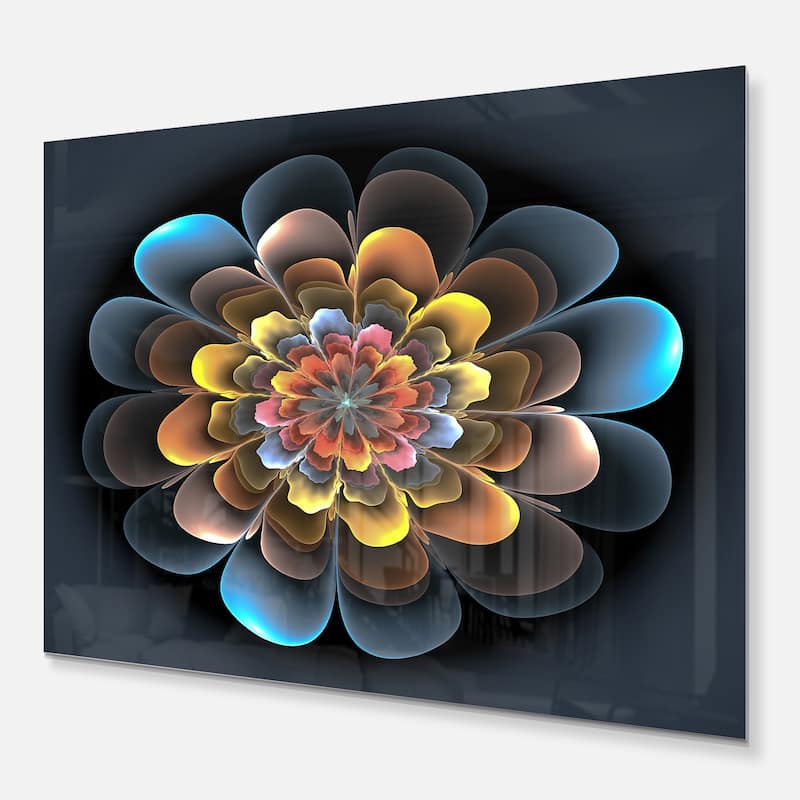 Fractal Flower Macro Close-up - Floral Digital Art Glossy Metal Wall ...