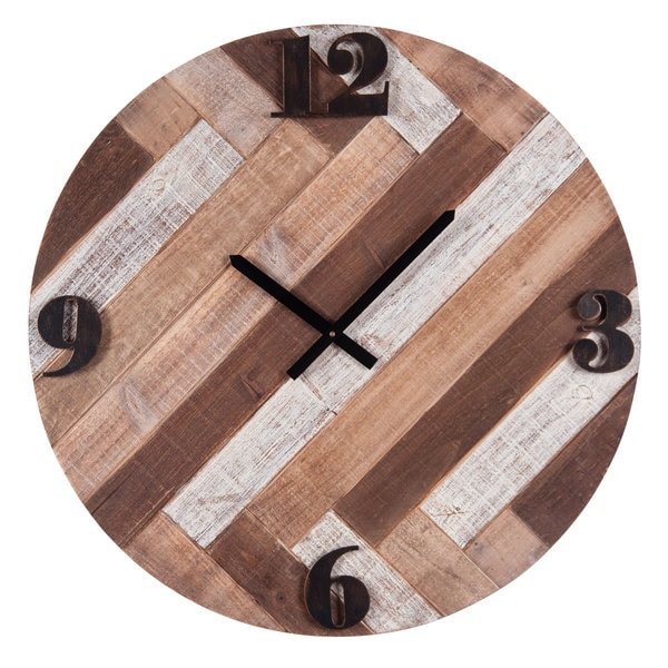 Brown Wood/Metal Boardwalk Wall Clock