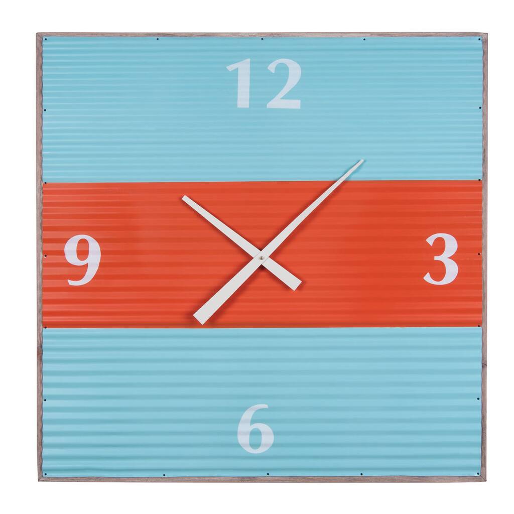 Blue Extra-Large Corrugated Wall Clock