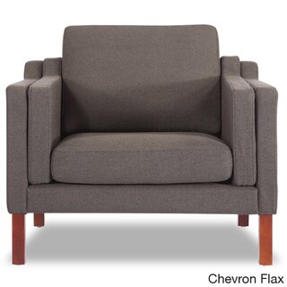 Kardiel  Monroe Mid-century Modern Premium Fabric Armchair (Chevron Flax Twill)