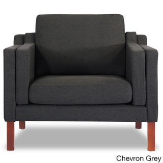 Kardiel  Monroe Mid-century Modern Premium Fabric Armchair (Chevron Grey Twill)
