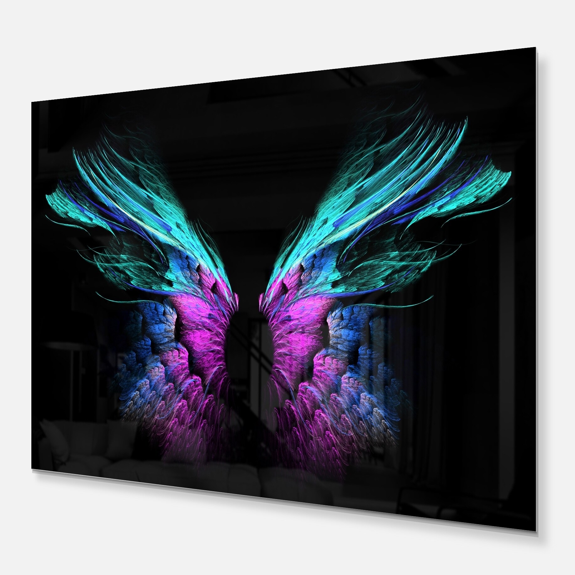 Shop Blue Butterfly Wings Floral Digital Art Glossy Metal Wall Art Overstock 12777893