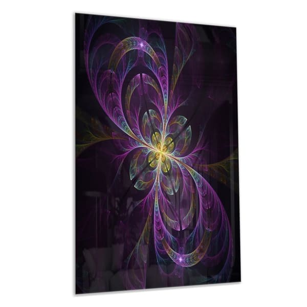 Shop Purple Abstract Floral Shapes Large Floral Glossy Metal Wall Art Overstock 12778091