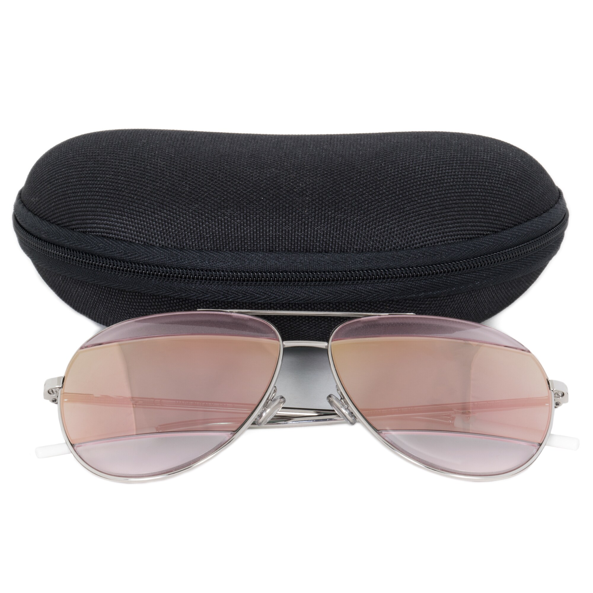 Christian Dior Split 2 Sunglasses 0100J Palladium Frame Pink Mirrored Lens Size 59 As Is Item