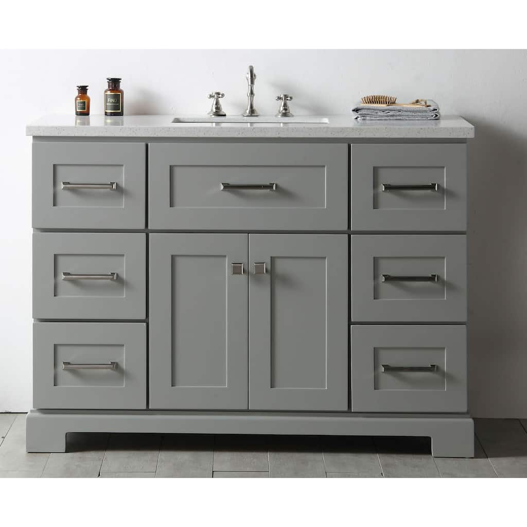 Legion Quartz Top Cool Grey 48-inch Single Bathroom Vanity