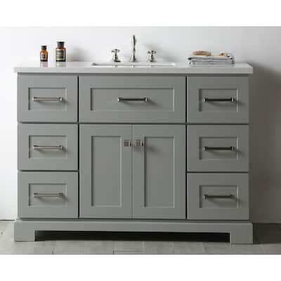 Legion Quartz Top Cool Grey 48-inch Single Bathroom Vanity