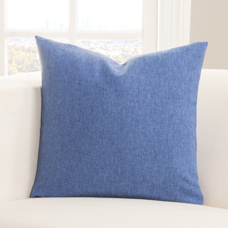 SIScovers Woolly Blue/ Orange Polyester Accent Pillow - Polyester/Down Alternative - 16 x 16 - Blue