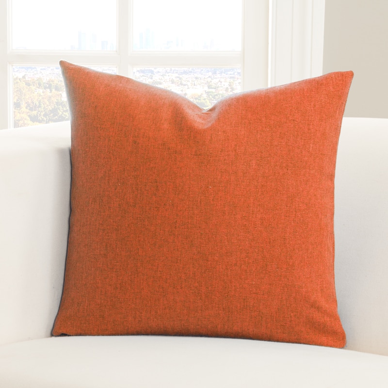 SIScovers Woolly Blue/ Orange Polyester Accent Pillow - Polyester/Down Alternative - 26 x 26 - Orange