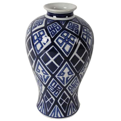 A&B Home Blue Ceramic Decorative Vase