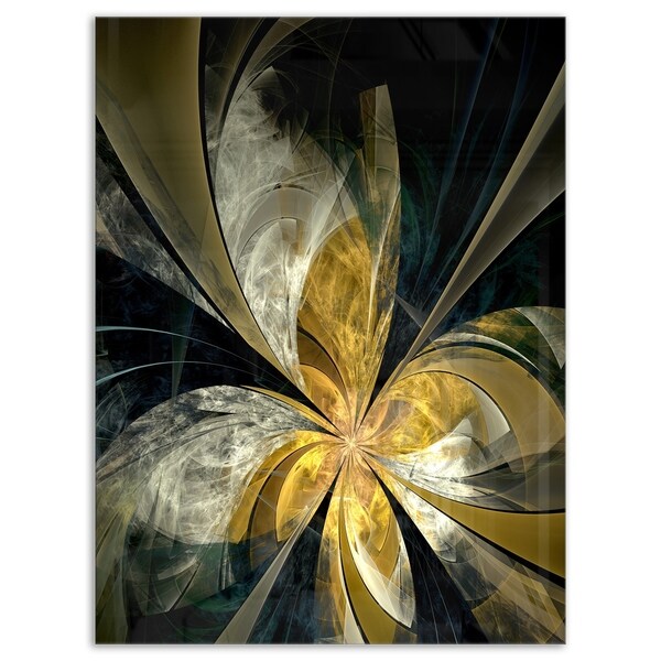 Shop Symmetrical White Gold Fractal Flower Modern Floral