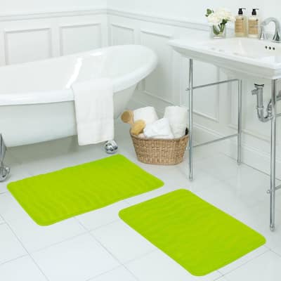 Waves Memory Foam 2-piece Bath Mat Set with BounceComfort Technology