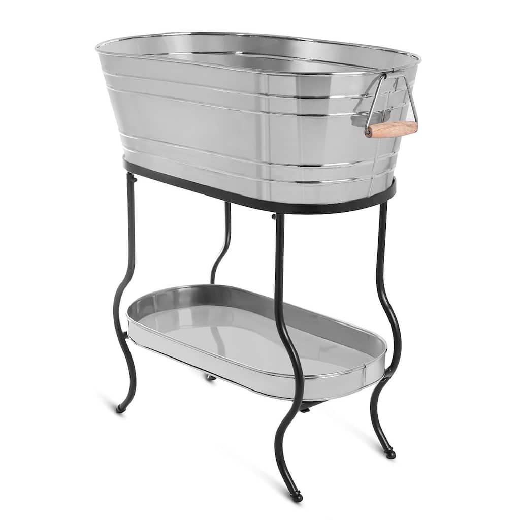 BirdRock Home Stainless Steel Beverage Tub with Stand