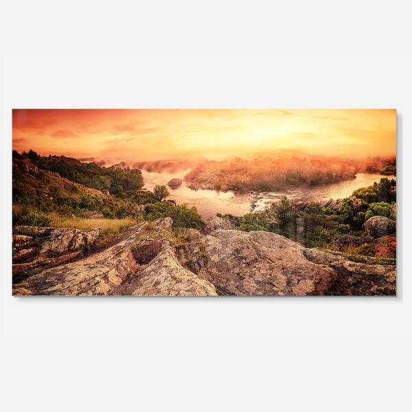 Vintage Mountain Sunrise Landscape Photo Glossy Metal Wall Art Overstock 12779997